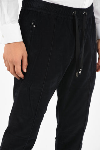 pantalone corduroy con elastico in vita