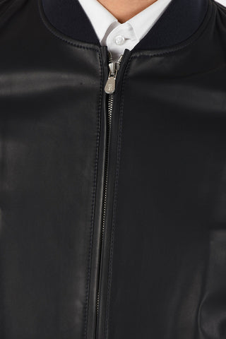 full zip leather bomber