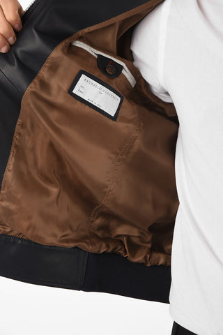 full zip leather bomber
