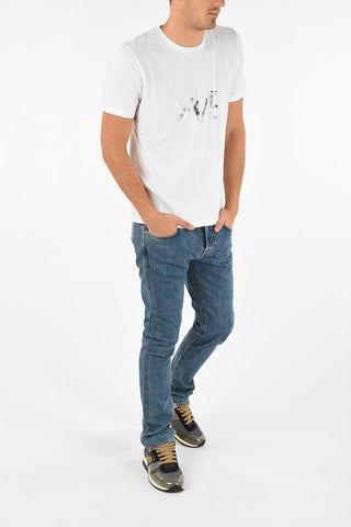 t-shirt con stampa girocollo