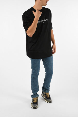 t-shirt con stampa girocollo