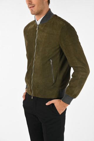 suede leather bomber