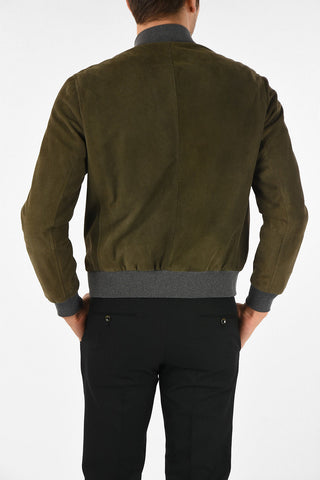 suede leather bomber