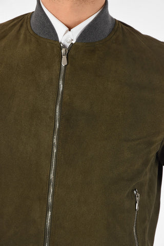 suede leather bomber