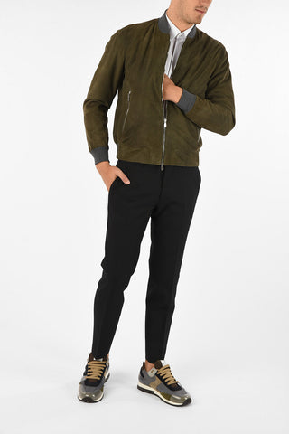suede leather bomber