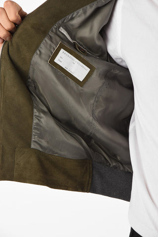 suede leather bomber