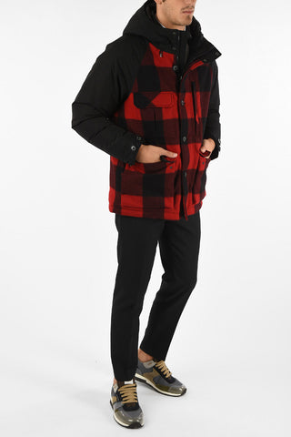 hooded gun club check down jacket