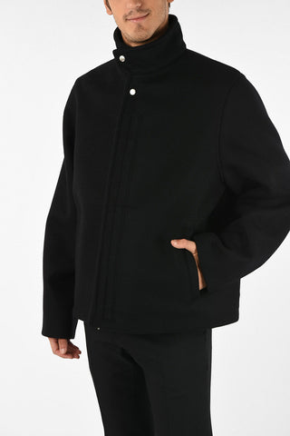 wool hidden closure peacoat