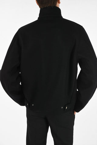 wool hidden closure peacoat