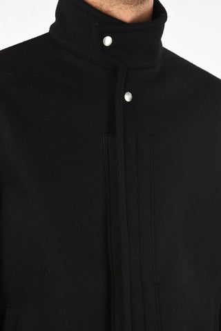 wool hidden closure peacoat
