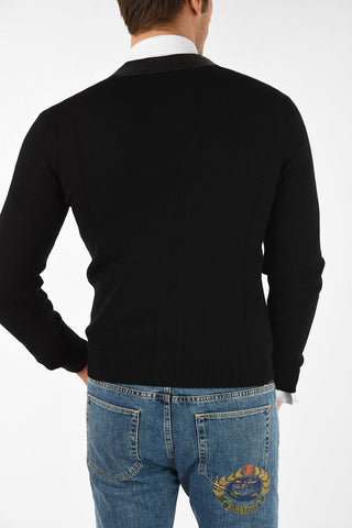 cashmere leather applications cardigan