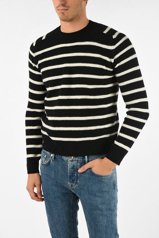 awning striped crew-neck sweater