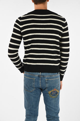 awning striped crew-neck sweater