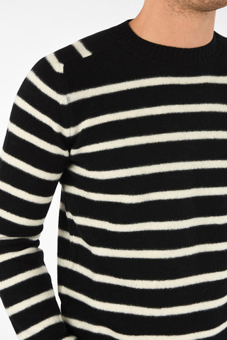 awning striped crew-neck sweater