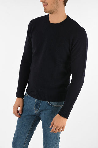 fuzzy crew-neck sweater