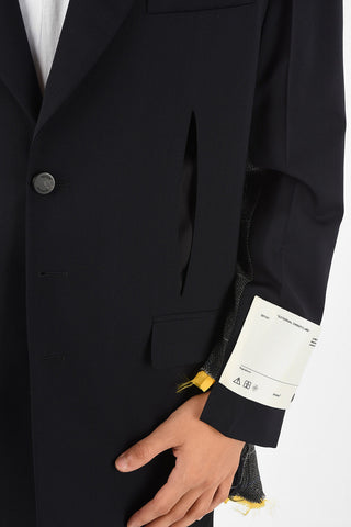 overcheck herringbone side vents 3-button blazer