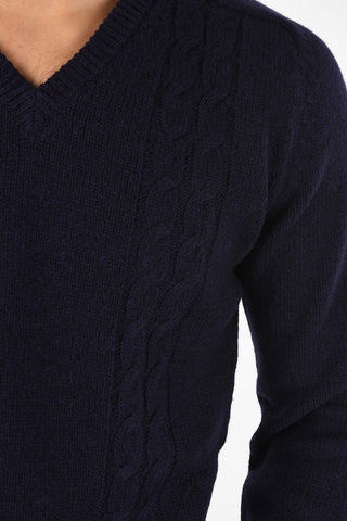 cable knit v-neck sweater