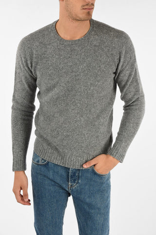 fuzzy virgin wool crew-neck sweater