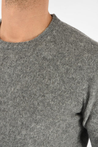 fuzzy virgin wool crew-neck sweater
