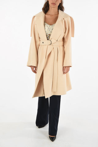 cappotto capelet con Cintura