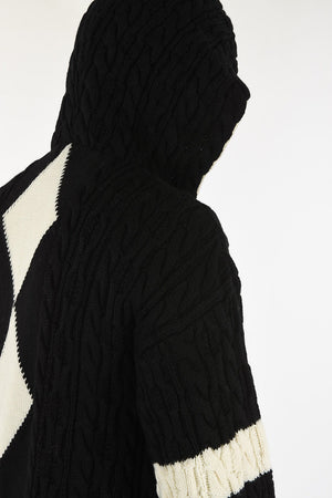 Hoodie aran cardigan