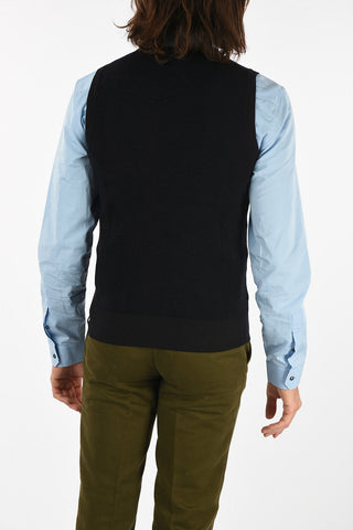 Crew-neck knit vest