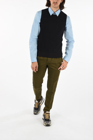 Crew-neck knit vest