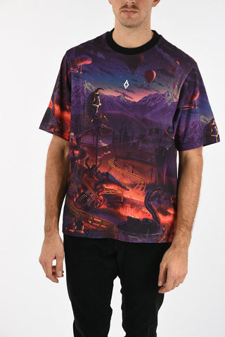 abstract print crew-neck t-shirt