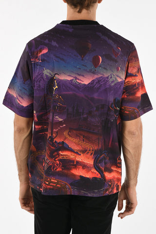 abstract print crew-neck t-shirt