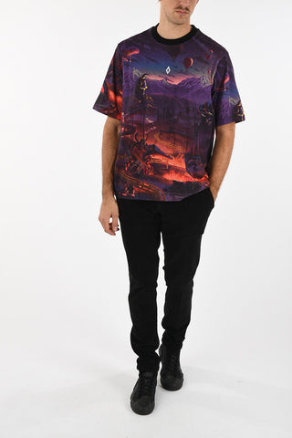 abstract print crew-neck t-shirt