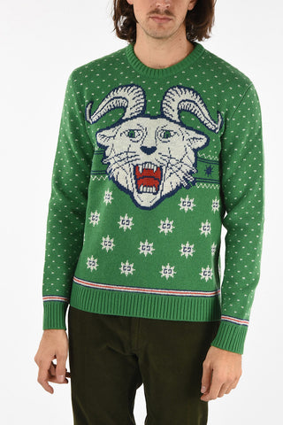 maglia girocollo ricamata