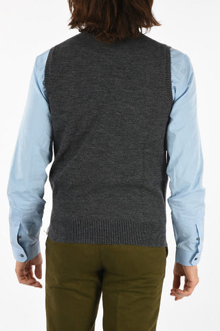 Crew-neck knit vest