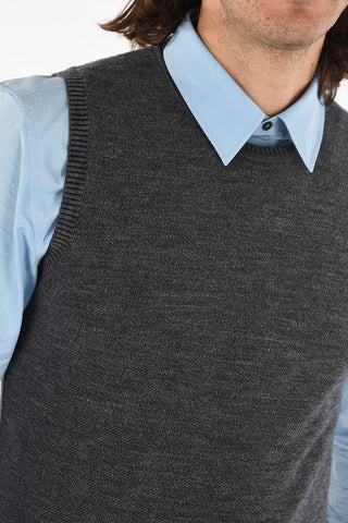 Crew-neck knit vest