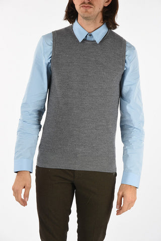 Crew-neck knit vest