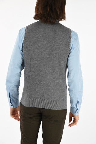 Crew-neck knit vest