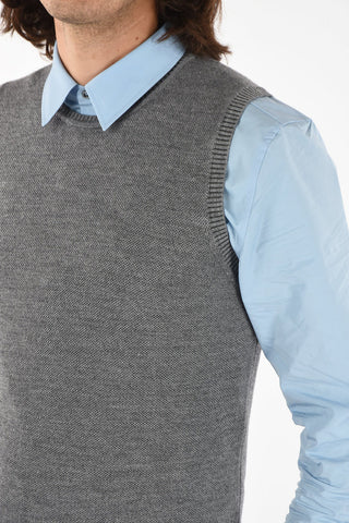 Crew-neck knit vest