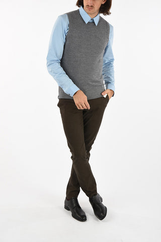 Crew-neck knit vest