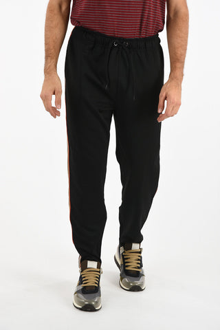 drawstring waist piping pants