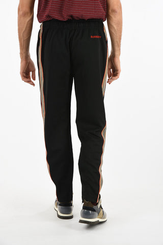drawstring waist piping pants