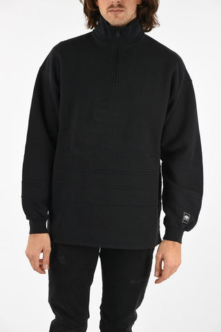 felpa mock con zip oversize