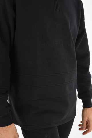 felpa mock con zip oversize