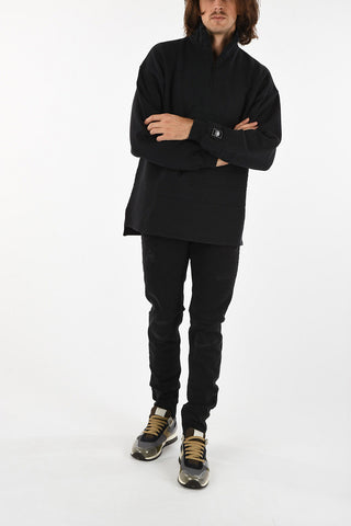 felpa mock con zip oversize