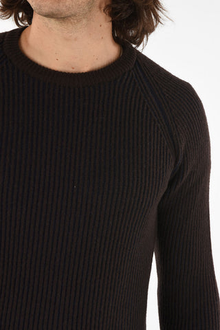 ribbed crew-neck sweater