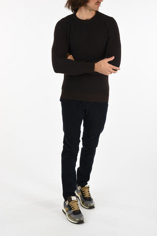 ribbed crew-neck sweater