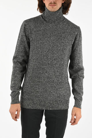 twill cashmere turtle-neck sweater