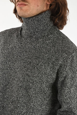 twill cashmere turtle-neck sweater