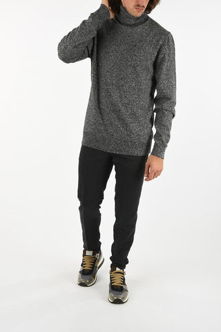 twill cashmere turtle-neck sweater