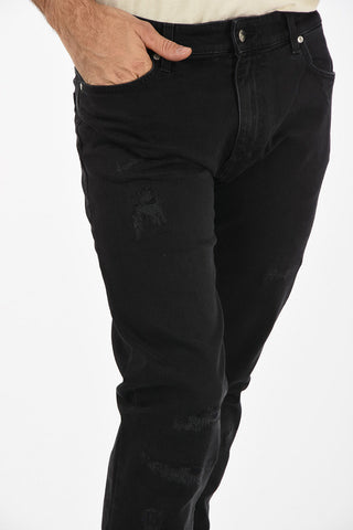 15cm denim stretch distressed jeans
