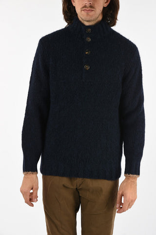 fuzzy mock-neck sweater