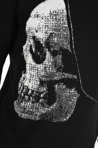 skull embroidered crew-neck sweater